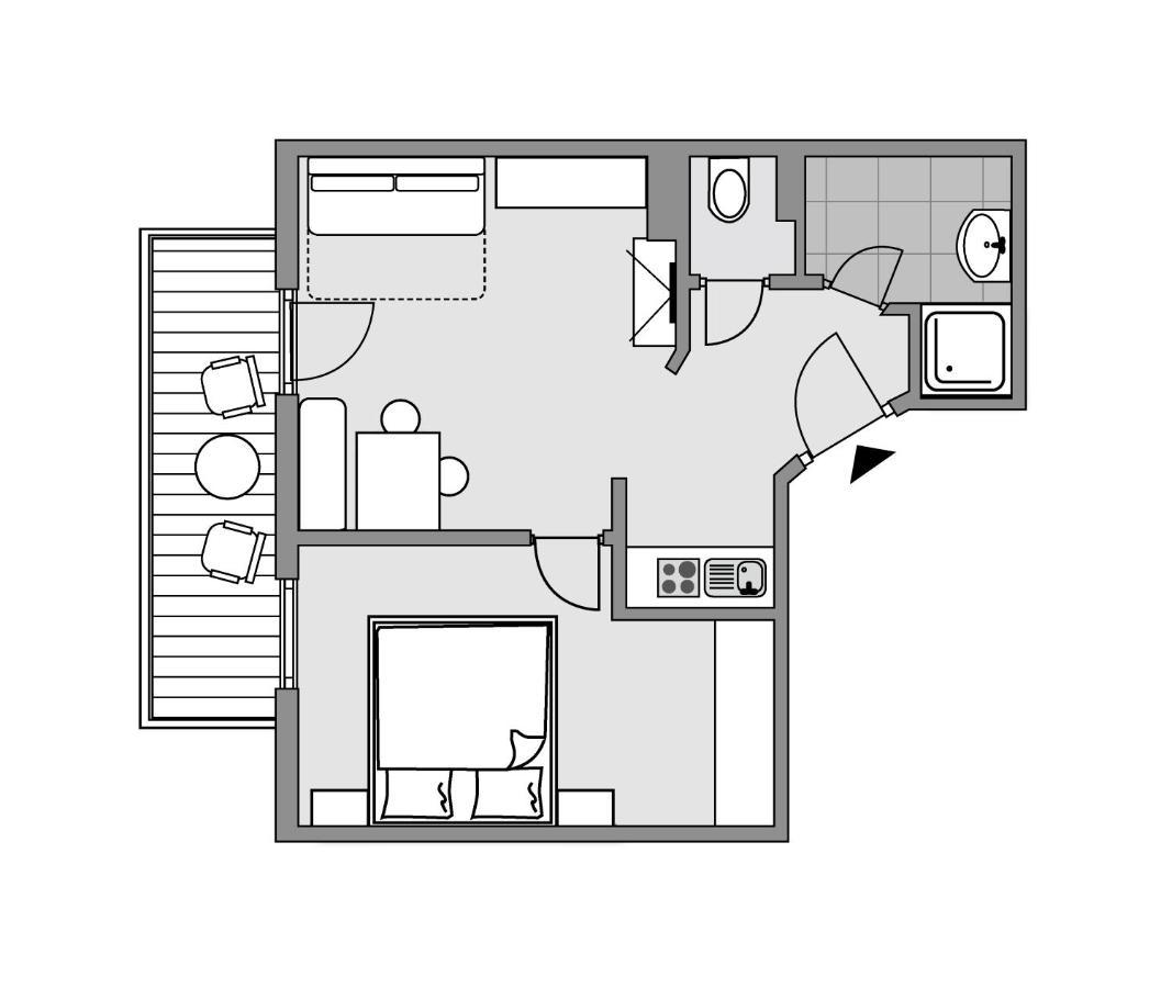 Appartement met één Slaapkamer en een Balkon - Bijgebouw