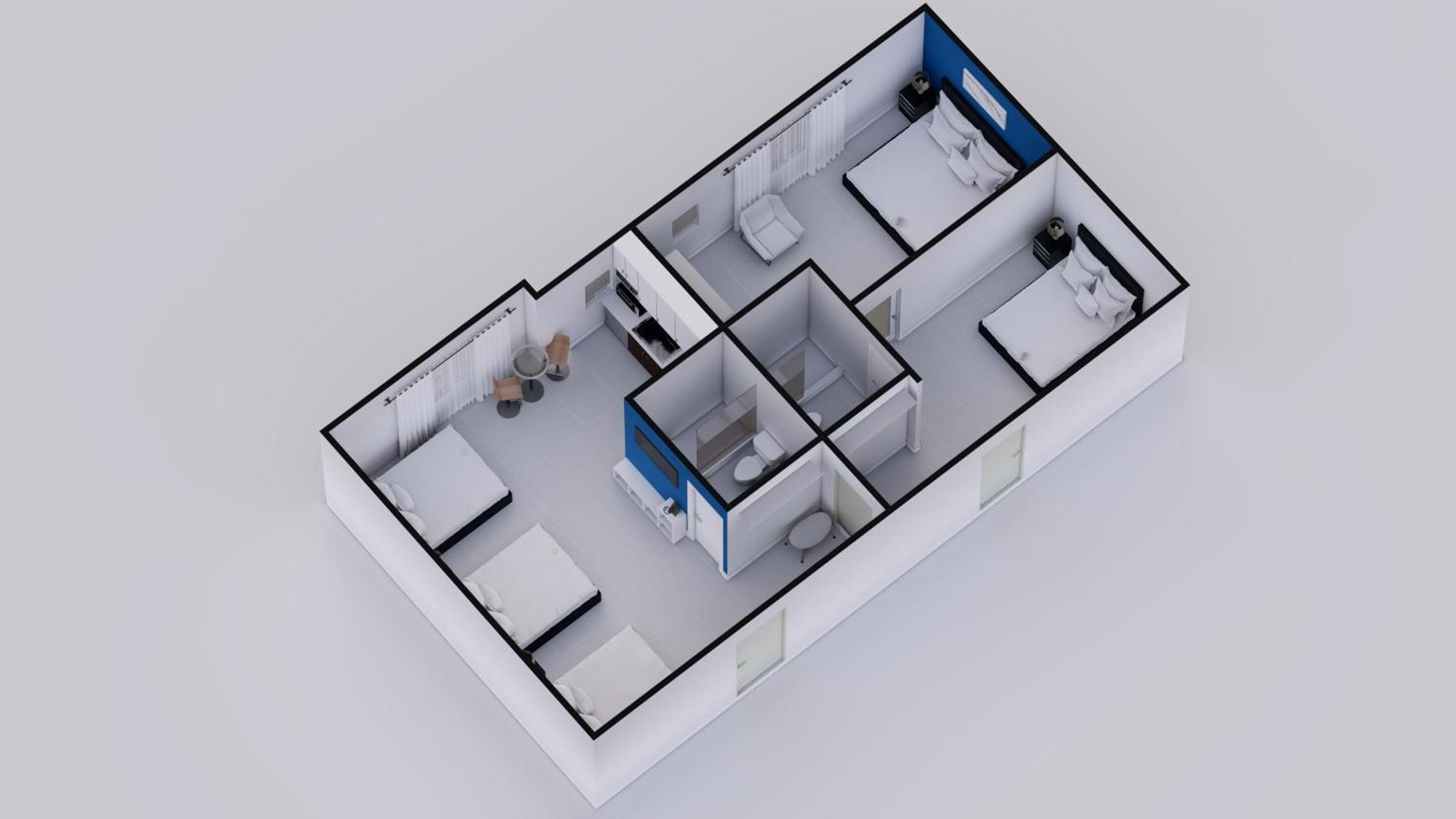 Three-Bedroom Two-Bath Suite with Kitchen,1211289637:JPEG