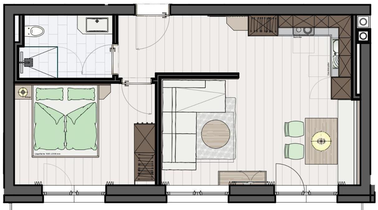 One-Bedroom Apartment Shower