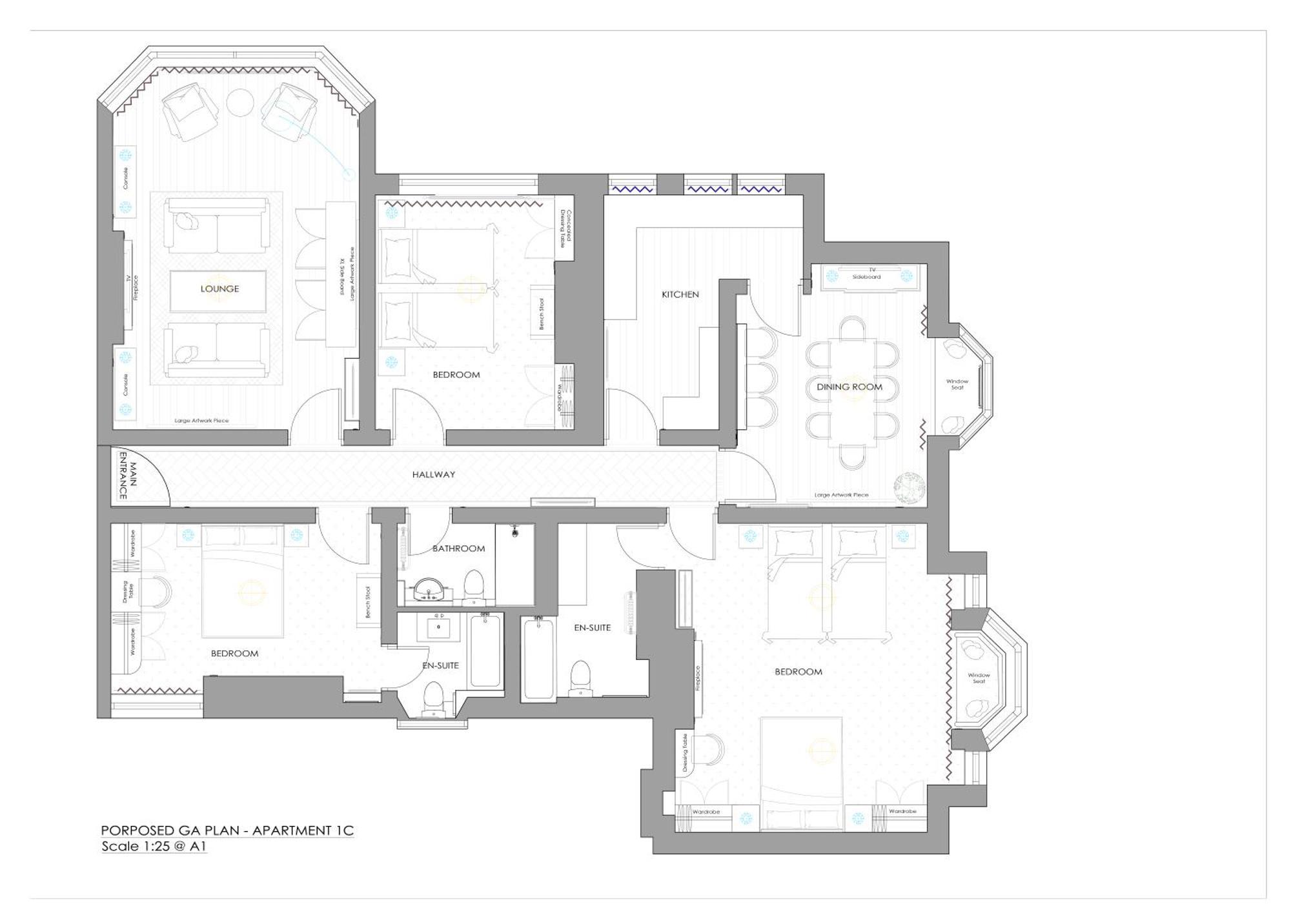 Appartement met 3 Slaapkamers (3 Badkamers)