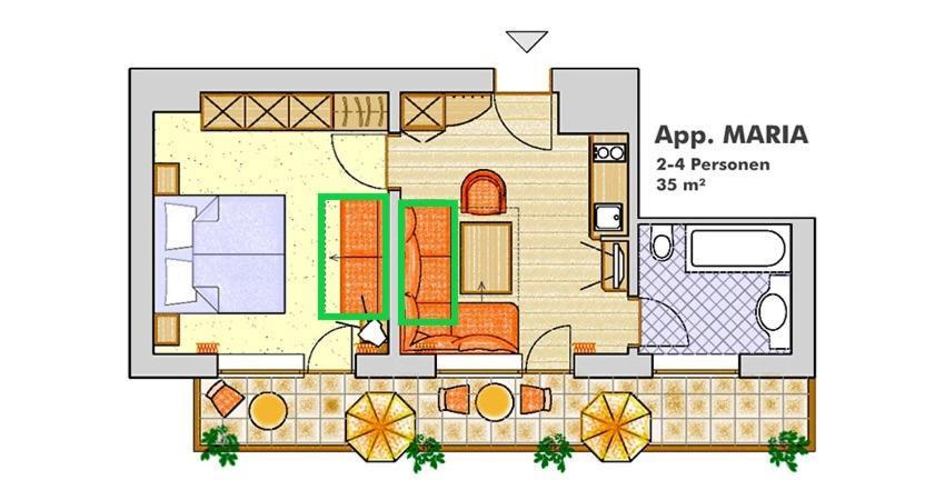 One-Bedroom Apartment Balcony