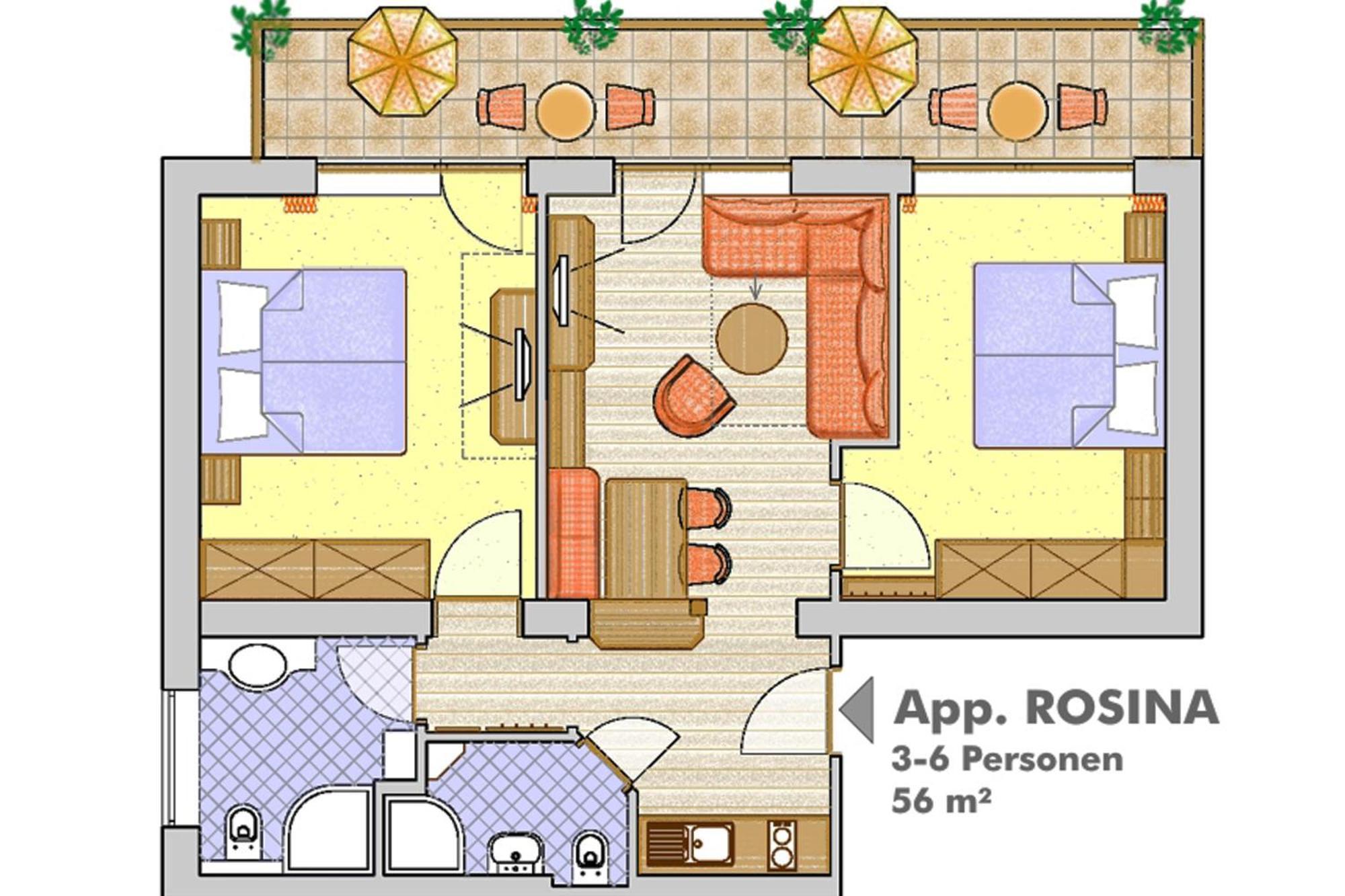 Two-Bedroom Apartment Balcony