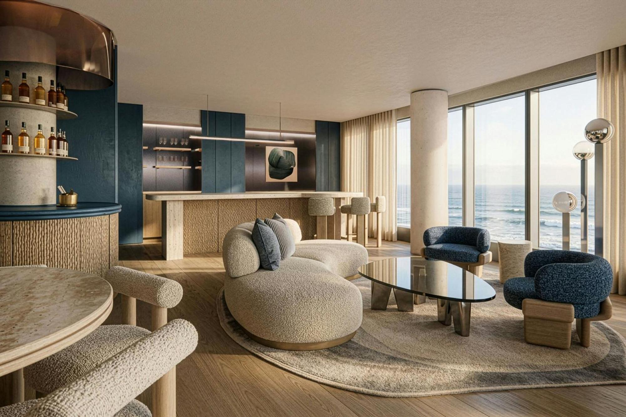 Presidentiële Penthouse Suite met 3 Slaapkamers, Terras en Uitzicht op Zee